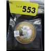 Image 2 : .999 Silver $10 gaming token - "Freemont"