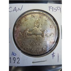 1959 CDN silver dollar, .800 silver