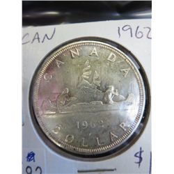 1962 CDN silver dollar, .800 silver