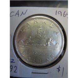 1965 CDN silver dollar, .800 silver