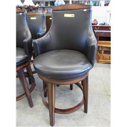 NEW-leather swivel pub stool