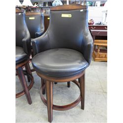 NEW-leather swivel pub stool