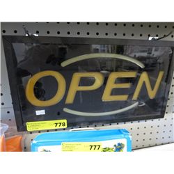 Electronic "Open" sign