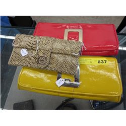 3 Clutch purses, gently used.
