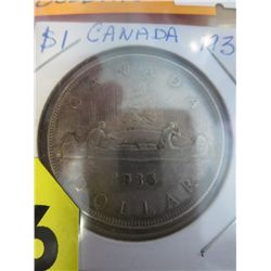 1936 CDN Silver dollar George V .800 Silver