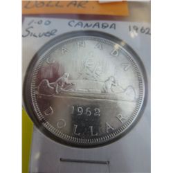 1962 Canadian Silver Dollar .800 Silver