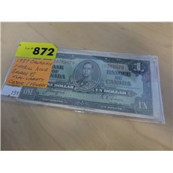 1937 CDN $1.00 Bill King George VI Type Variety