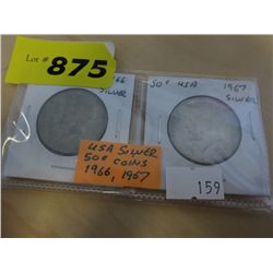 1966 & 1967 Silver Kennedy Half Dollars