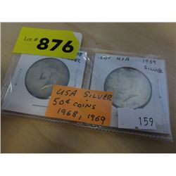 1968 & 1967 Silver Kennedy Half Dollars