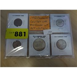 1956 CDN coin set with silver .10, .25, .50 coins