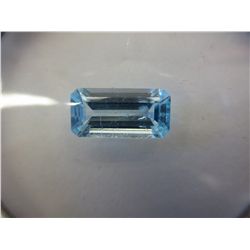 Certified & appraised 3 ct emerald cut blue topaz