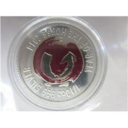 .999 silver colourized "Year of the Horse" round