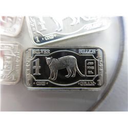 4 x .999 solid silver "Cougar" bars