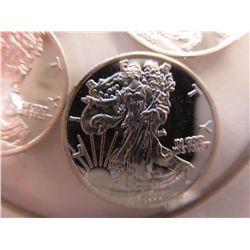 4 x .999 solid silver Walking Liberty rounds