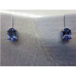Brand new sterling silver tanzanite stud earrings