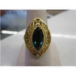 Gorgeous fancy vivid green quartz & diamond ring