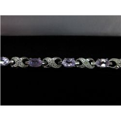 Infinity designed amethyst & diamond bracelet