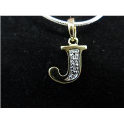 Diamond initial "J" necklace