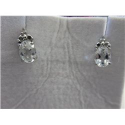 Diamond & white topaz stud earrings