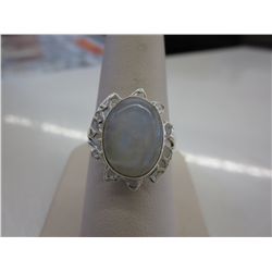 Sterling silver blue moonstone ring
