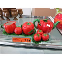 9 Pcs of glazed ceramic tomato-ware