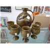 Image 1 : Glazed pottery jug and goblets