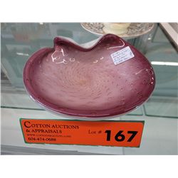 1960's Murano glass bowl - Amethyst & gold