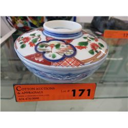 Vintage Imari hand painted lidded bowl