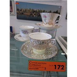 3 English Teacup & Saucer sets