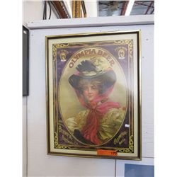 Framed "Olympia" beer poster print