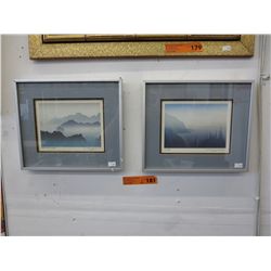 2 Framed prints "Cove", "Snaksaw Lake"