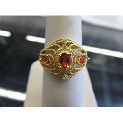 Diamond & Orange Topaz ring
