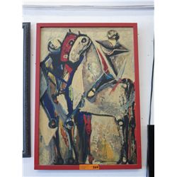 Vintage print on board