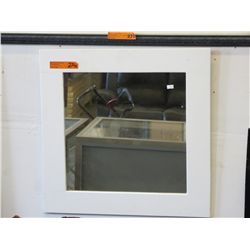 Wood framed mirror - white