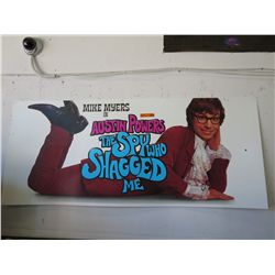 Austin Powers plastic advertising sign