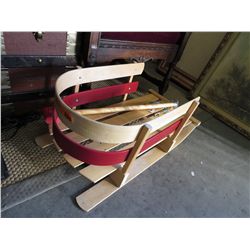 Canadian wood child's toboggan