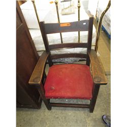 Vintage mission oak arm chair, circa 1890