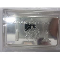 1oz All Seeing Eye Free Mason .999 silver clad bar