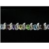 Image 1 : Multi gemstone & diamond tennis bracelet