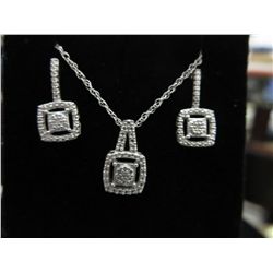 Brand new ladies diamond earrings & necklace