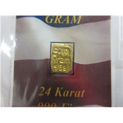 2 x .999 24kt gold bars. USA Mint