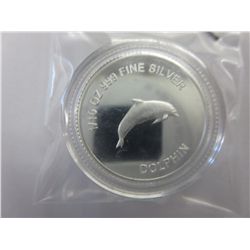 .999 solid silver "Dolphin" round