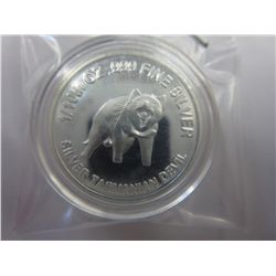 .999 solid silver "Tasmanian Devil" round