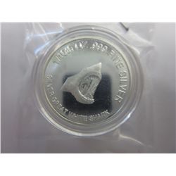 .999 solid silver "Great White Shark" round