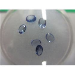 Gem jar: 6 oval cut Tanzanite gemstones