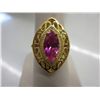 Image 1 : Gold & silver pink quarts & diamond ring