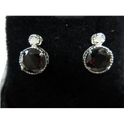 Brand new garnet & diamond earrings