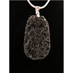 Hand carved phoenix jade pendant