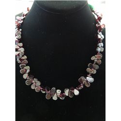 .925 silver garnet strand necklace