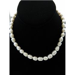 Genuine white freshwater pearl necklace